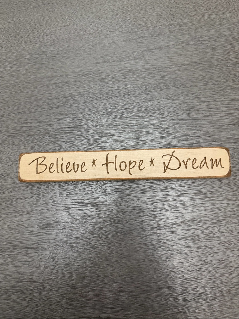 Believe Hope Dream Wooden Wall Sign - Neutral Beige